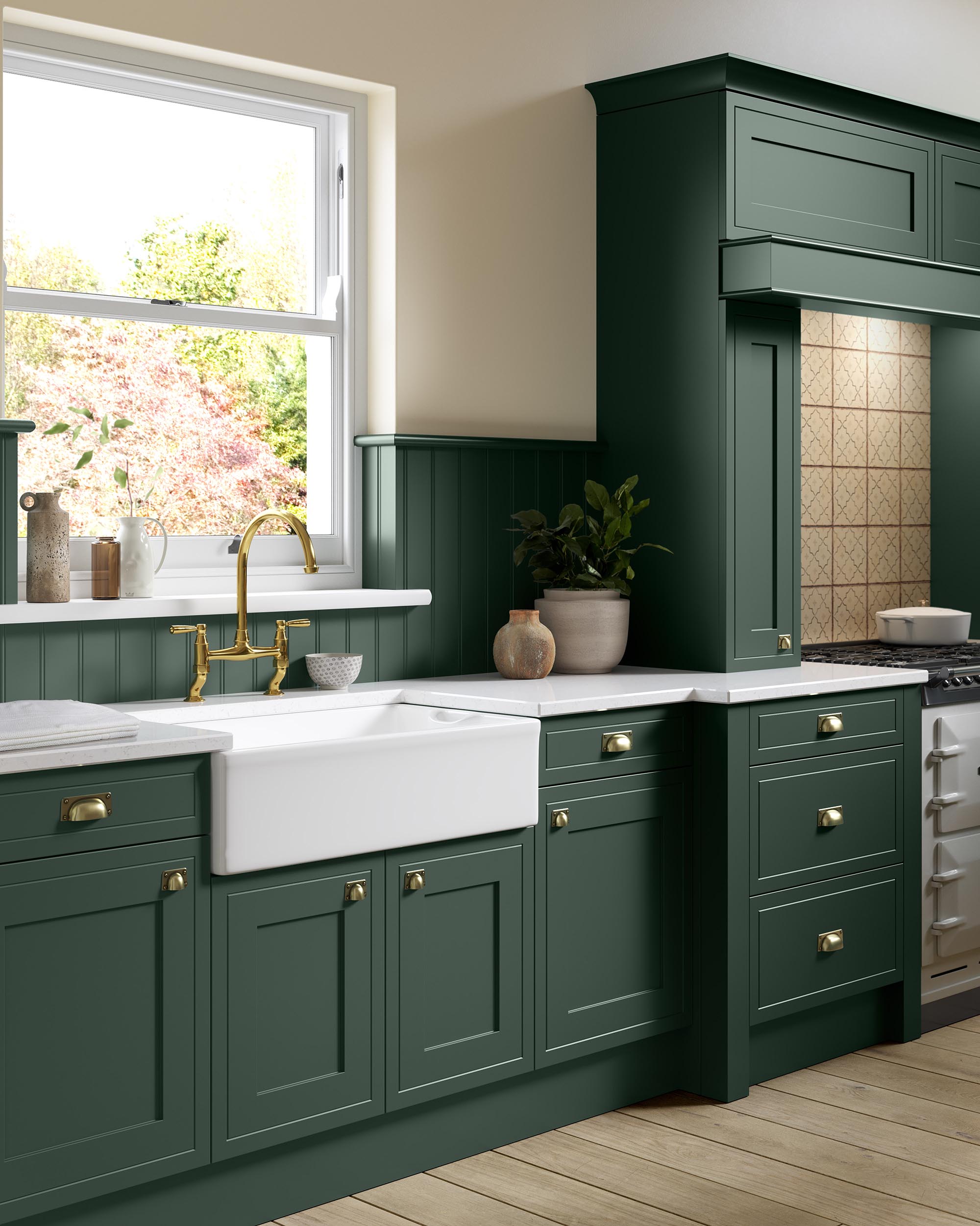 Green Traditional Kitchen